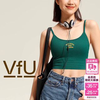 VFU fU美式复古运动背心女低强度带胸垫U型美背吊带健身训练外穿内衣