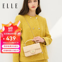 ELLE女包新款包包头层牛皮手提包链条斜挎包袋