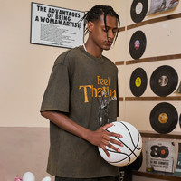 UZIS 有志者 志者UZIS 美式运动短袖男夏季纯棉休闲潮流做旧篮球T恤衫拓荒者