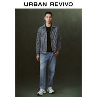 URBAN REVIVO UR 2024春季新款男装时尚宽松复古休闲洗水牛仔长裤UML840001