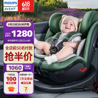 AVENT 新安怡 安怡（AVENT）莱达新生儿汽车用 婴儿安全座椅0到7岁宝宝儿童车载 i-Size认证 莱达-丛林绿
