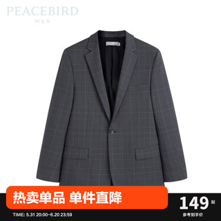 PEACEBIRD 太平鸟 EACEBIRD MEN 太平鸟男装 男士西服 B1BAC1X17 深灰 XXL