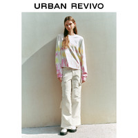 URBAN REVIVO UR 2024春季新款女装时髦休闲设计感工装贴袋宽腿裤UWL640009