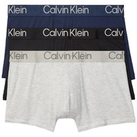 CALVIN KLEIN 男士超柔软现代莫代尔四角裤, 黑色、蓝影、麻灰色, 中号