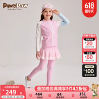PawinPaw卡通小熊童装24夏男女童男女宝泳帽泳衣裤三件套分体 粉红色/25 150