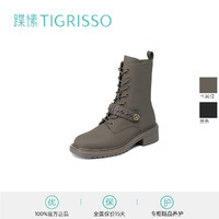 tigrisso 蹀愫 柔酷马丁靴百搭显瘦增高厚底靴子时装靴TA32727-51