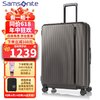 Samsonite 新秀丽 拉杆箱 MYTON系列HJ8 条纹行李箱 可扩展出差登机箱 万向轮密码箱 哑光石墨灰色 28英寸