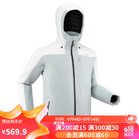 DECATHLON 迪卡侬 滑雪服男士滑雪装备保暖羽绒轻便滑雪衣SKI500 灰白色L-4780324