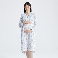 全棉时代 夏季孕妇产妇睡裙月子服防着凉 柔软亲肤透气
