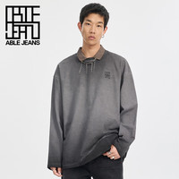ABLE JEANS【中国想象】24秋秦·俑系列男士新中式水洗长袖T恤 古黑【6月17日前】 XS