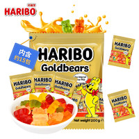 HARIBO 哈瑞宝 瑞宝（Haribo）土耳其橡皮糖 金小熊qq水果果汁软糖 水果口味糖果200g