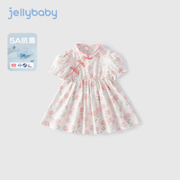 JELLYBABY碎花裙夏季女童2024纯棉裙子夏装小童连衣裙夏宝宝洋气公主裙 粉色 90CM