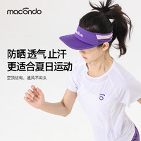 macondo 马孔多 超轻跑步空顶帽 男女同款吸湿速干 夏季户外马拉松运动遮阳帽 黑色 56   M/L