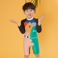 Adoreswim 爱多尔男童泳衣连体洋气沙滩游泳衣长袖防晒儿童泳装套装2024新款