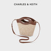 CHARLES & KEITH CHARLES&KEITH24夏新款CK2-10701382菱格水桶包帆布编织菜篮子包