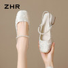 ZHR 则则 凉鞋女新中式珍珠粗跟玛丽珍鞋女气质旗袍单鞋女 EH80 米白 37
