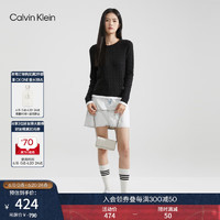 Calvin Klein女包通勤小巧简约字母压纹翻盖链条ck单肩斜挎手机挎包DP1610