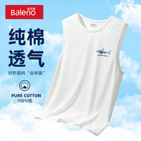 班尼路纯棉背心男舒适透气休闲简约美式百搭潮流ins潮牌无袖宽肩上衣服 【纯棉】-