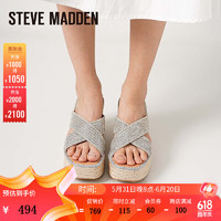 STEVE MADDEN/思美登2024时尚厚底拖鞋 出行舒适 夏季百搭 JELISA-R 银色 34