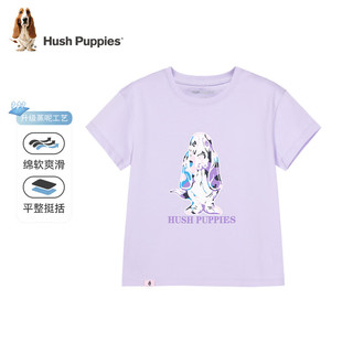 暇步士（Hush Puppies）童装男女童短袖2024夏装儿童短袖透气舒适时尚T恤 D款宝蓝 140cm