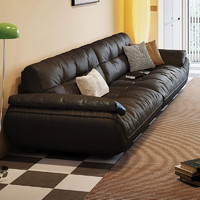 梵沐聆 沙发 轻奢极简现代复古风格沙发小户型直排舒适客厅沙发 2.8米多人位 接触面纳帕牛皮