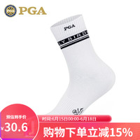 PGA GA 新款 高尔夫男士袜子 防滑硅胶底高弹中长运动袜球袜 PGA 202013-白色