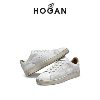 HOGAN鞋2024H672系列时尚休闲复古增高小白鞋脏脏鞋 白色 男款 39