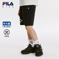 FILA【凉感】斐乐童装儿童短裤2024男中大童透气针织五分裤 传奇蓝-NV 130