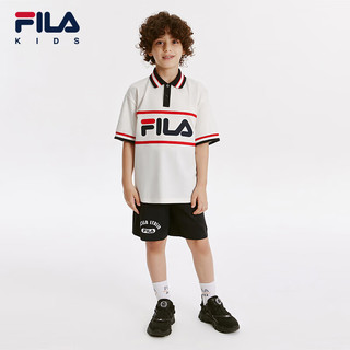 FILA【凉感】斐乐童装儿童短裤2024男中大童透气针织五分裤 传奇蓝-NV 160