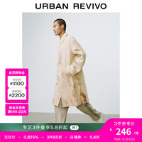 UR夏季男装潮牌宽松高街质感艺术印花翻领风衣UML130038 卡其 S