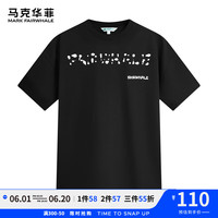 马克华菲【纯棉吸汗】短袖T恤男24夏透气亲肤艺术字母印花休闲百搭上衣T恤 001黑色 XXL
