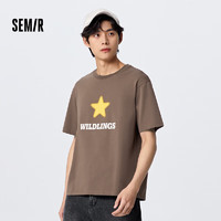 森马（Semir）【短袖合辑】短袖T恤男夏季男女同款休闲风上衣t恤百搭简约款 G款-咖啡A51207 160/80A/XS