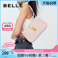 88VIP：BeLLE 百丽 包包女腋下包高级感通勤粉色小包手提包单肩包X6671BX3