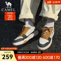 骆驼（CAMEL）2024夏季时尚透气板鞋撞色拼接厚底舒适复古休闲男鞋 G14M136691 深蓝/米白/驼色 40