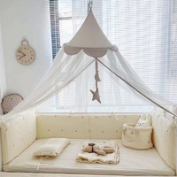 弗貝思 嬰兒床蚊帳全罩式通用寶寶防蚊罩兒童拼接床床幔支架公主風