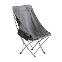 Yolafe 悠莱弗 户外折叠椅沙滩椅休闲椅午睡椅午休躺椅半躺 高靠背月亮椅钓鱼椅 灰色丨靠背加高