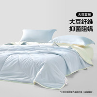 百丽丝水星集团旗下 夏凉空调被  大豆纤维被抗菌可水洗夏季被子 大豆抗菌夏被【抗菌款灰蓝色】 200x230cm 大豆抗菌夏被【抗菌款|灰蓝色】