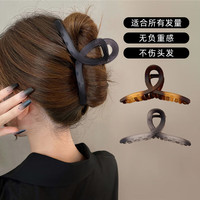 奇美拉（CHIMERA）2件套高级感磨砂抓夹简约盘发鲨鱼夹子后脑勺发抓发夹头饰 灰+咖色