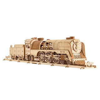咔乐哆（KALEDUO）高难度组装玩具RM1301蒸汽火车木质机械齿轮传动立体模型手工制作 蒸汽火车
