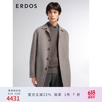 ERDOS 秋冬保暖商务休闲中长款外套男毛呢大衣 深棕 175/96A/L