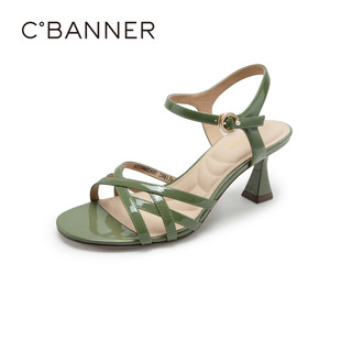 C.BANNER 千百度 女鞋夏季新款时装凉鞋上班高跟鞋真皮鞋通勤