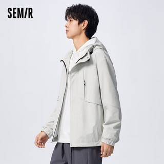 森马（Semir）外套男春季日简约通勤宽松三防连帽上衣质感潮流时尚101123109111 品灰20230 XXXL