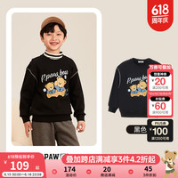 PawinPaw卡通小熊童装冬季男女亲子款卡通印花休闲卫衣 黑色/19 165