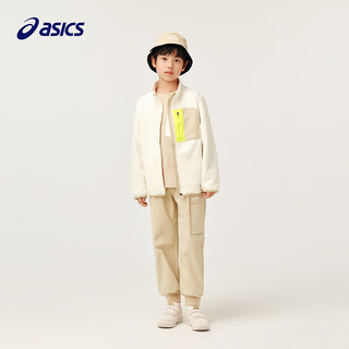 asics/亚瑟士童装中大童中性款超细摇粒绒外套2024秋百搭时尚便服 8853米白 150cm