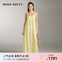 MISS SIXTY2024夏季吊带连衣裙女性感露背清新浪漫度假风海边 黄色 XS
