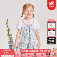 PawinPaw卡通小熊童装2024年夏季女宝针织连衣裙 Green绿色/40 100