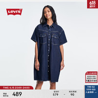 Levi's李维斯24夏季女士宽松时尚好搭牛仔连衣裙 深蓝色 S