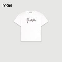 Maje2024早秋女装法式休闲白色短袖圆领针织T恤衫MFPTS00864 白色 T0