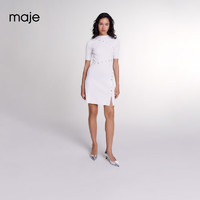 Maje2024早秋女装时尚气质白色短袖针织连衣裙短裙MFPRO03709 白色 T34