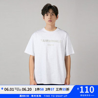 马克华菲【立体字母印】圆领宽松休闲男士百搭简约24夏短袖T恤 浅灰 2XL